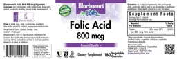 Label for Folic Acid 800 mcg