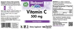Label for Vitamin C 500 mg