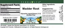 Label for Madder Root