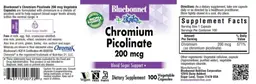 Label for Chromium Picolinate 200 mcg