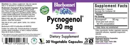 Label for Pycnogenol 50 mg