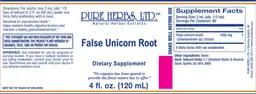 Label for False Unicorn Root