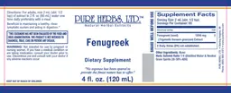 Label for Fenugreek