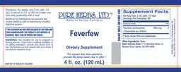 Label for Feverfew