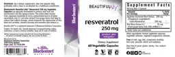 Label for Resveratrol 250 mg