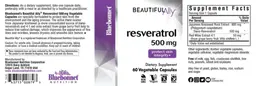 Label for Resveratrol 500 mg