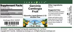 Label for Garcinia Cambogia Fruit