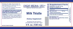 Label for Milk Thistle
