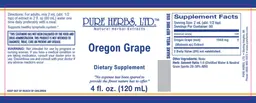 Label for Oregon Grape