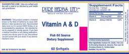 Label for Vitamin A & D