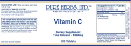 Label for Vitamin C 1000 mg