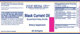Label for Black Currant Oil