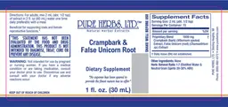 Label for Crampbark & False Unicorn Root