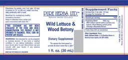 Label for Wild Lettuce & Wood Betony