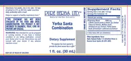 Label for Yerba Santa Combination