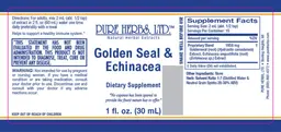 Label for Golden Seal & Echinacea