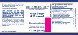 Label for Green Ginger & Wormseed
