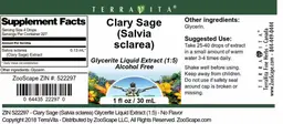 Label for Clary Sage (Salvia sclarea)