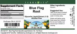 Label for Blue Flag Root