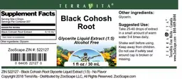 Label for Black Cohosh Root