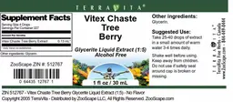 Label for Vitex Chaste Tree Berry