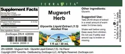 Label for Mugwort Herb