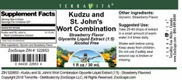 Label for Kudzu and St. John's Wort Combination Strawberry Flavor