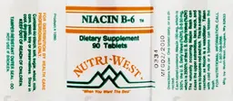 Label for Niacin B-6