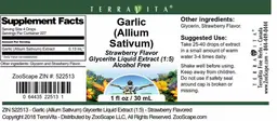 Label for Garlic (Allium Sativum) Strawberry Flavor