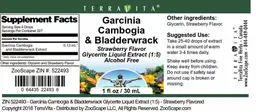 Label for Garcinia Cambogia & Bladderwrack Strawberry Flavor