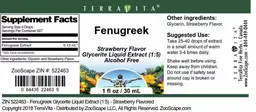 Label for Fenugreek Strawberry Flavor