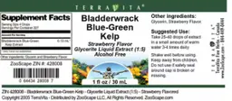 Label for Baldderwrack Blue-Green Kelp Strawberry Flavor