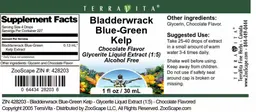 Label for Bladderwrack Blue-Green Kelp Chocolate Flavor