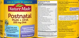 Label for Postnatal Multi + DHA