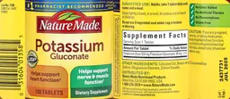 Label for Potassium Gluconate