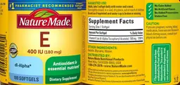Label for E 400 IU (180 mg)