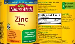 Label for Zinc 30 mg