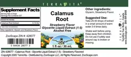 Label for Calamus Root Strawberry Flavor