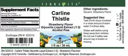 Label for Carline Thistle Strawberry Flavor