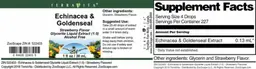Label for Echinacea & Goldenseal Strawberry Flavor