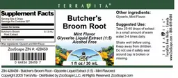 Label for Butcher's Broom Root Mint Flavor