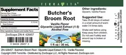 Label for Butcher's Broom Root Vanilla Flavor
