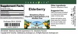 Label for Elderberry Strawberry Flavor