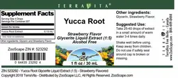 Label for Yucca Root Strawberry Flavor
