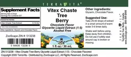 Label for Vitex Chaste Tree Berry Chocolate Flavor