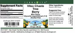 Label for Vitex Chaste Tree Berry Mint Flavor