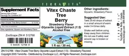 Label for Vitex Chaste Tree Berry Strawberry Flavor