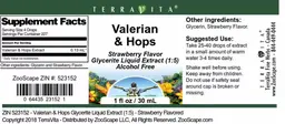 Label for Valerian & Hops Strawberry Flavor