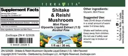 Label for Shitake & Reishi Mushroom Mint Flavor