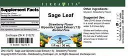 Label for Sage Leaf Strawberry Flavor
